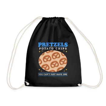 Brezel Liebhaber lustige Brezeln Geschenk - Turnbeutel - Schwarz - Vorne