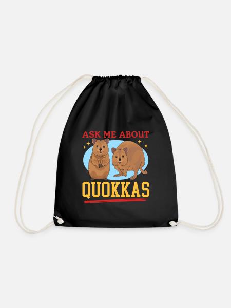 Quokka Kurzschwanzkänguru Quokkas Geschenk - Turnbeutel - Schwarz
