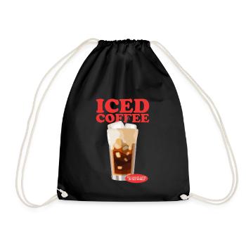 Eiskaffee Kaffeeliebhaber Iced Coffee Geschenk - Turnbeutel - Schwarz - Vorne