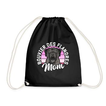 Bouvier des Flandres Mom Vlaamse Koehond Gift - Sac de sport léger - noir - Devant