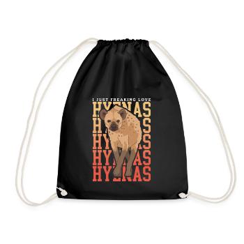 Hyena Hyena Spotted Hyena Gift - Drawstring Bag - black - Front