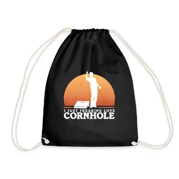 Cornhole Player Blind Hole Bean Bag cadeau - Sac de sport léger - noir - Devant