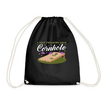 Cornhole joueur Bean Bag Blind Hole cadeau - Sac de sport léger - noir - Devant