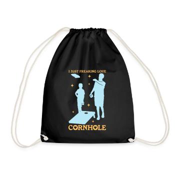 Cornhole Bean Bag joueur trou aveugle cadeau - Sac de sport léger - noir - Devant