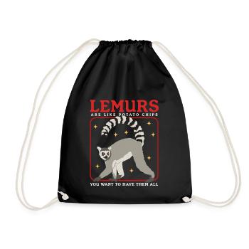 Lemurs Ringtail Lemur Lemur Gift - Drawstring Bag - black - Front