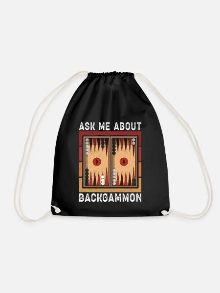 Backgammon Spieler Backgammon Brettspiel Geschenk - Turnbeutel - Schwarz