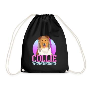 Collie chien maman cheveux longs Collie chiens cadeau - Sac de sport léger - noir - Devant