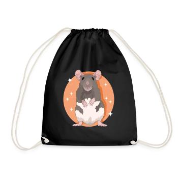 Rats, Rat Lover, Rat Owner, Gift - Drawstring Bag - black - Front