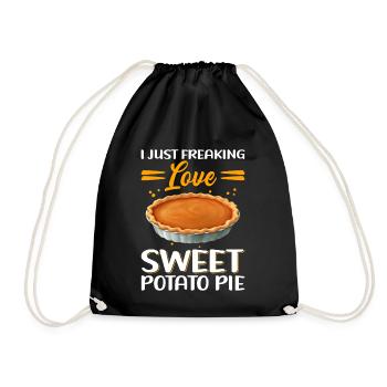 Tarte aux patates douces Tarte aux patates douces Cadeau - Sac de sport léger - noir - Devant