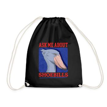 Shoebill bec-en-sabot oiseau cadeau - Sac de sport léger - noir - Devant