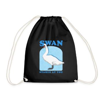 Schwan Schwäne Schwanenliebhaber Geschenk - Turnbeutel - Schwarz - Vorne