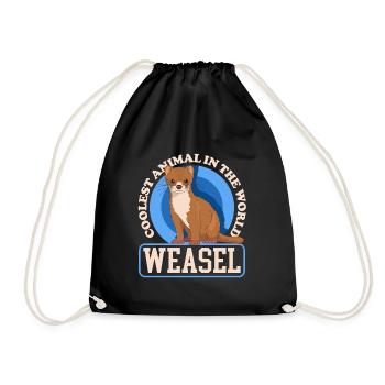 Weasel Mouse Weasel Hermännchen Gift - Drawstring Bag - black - Front