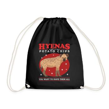 Hyena Hyena Spotted Hyena Gift - Drawstring Bag - black - Front