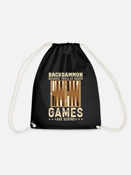 Backgammon Spieler Backgammon Brettspiel Geschenk - Turnbeutel - Schwarz