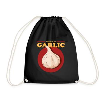 Knoblauch Knoblauchliebhaber Geschenk - Turnbeutel - Schwarz - Vorne