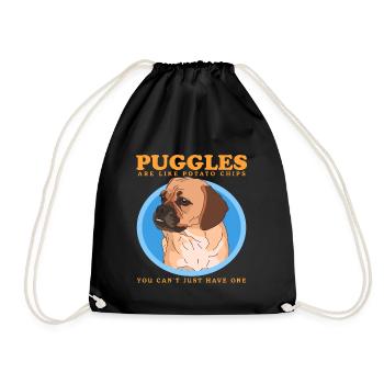 Puggle Dogs Dog Owners Dog Owner Gift - Drawstring Bag - black - Front