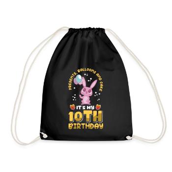 10e anniversaire 10 ans Cadeau Idée Cadeau - Sac de sport léger - noir - Devant
