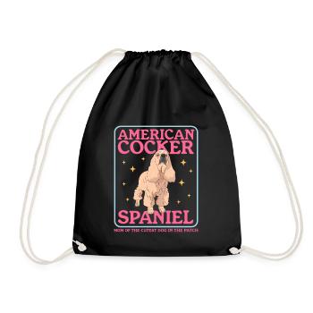 American Cocker Spaniel maman chien cadeau - Sac de sport léger - noir - Devant