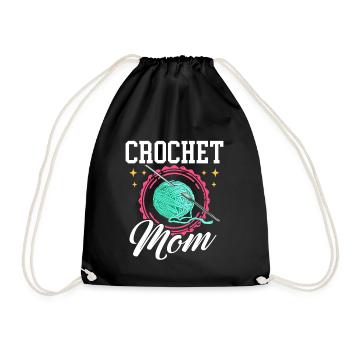 Crochet Maman Crochet Fil Cadeau - Sac de sport léger - noir - Devant