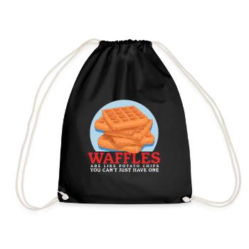 Waffles Waffle Lover Waffle Gift - Drawstring Bag - black - Front