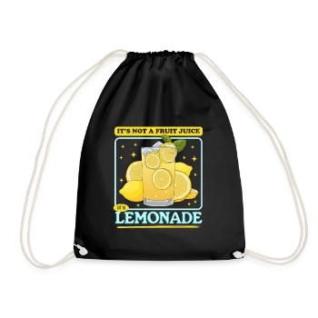 Lemonade Lemon Effervescent Lemonade Gift - Drawstring Bag - black - Front