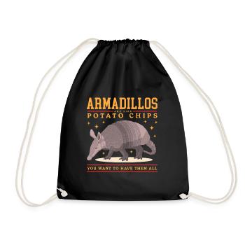 Armadillo Funny Nine-Banded Armadillos Gift - Drawstring Bag - black - Front