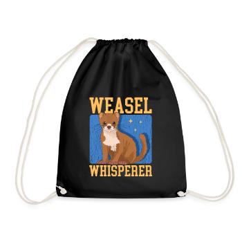 Weasel Mouse Weasel Hermännchen Gift - Drawstring Bag - black - Front