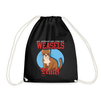 Belette souris belette Hermännchen cadeau - Sac de sport léger - noir - Devant