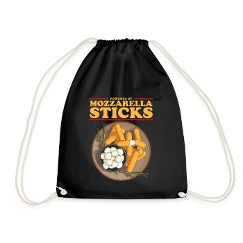Mozzarella Sticks Cheese Cheese Lover Gift - Drawstring Bag - black - Front