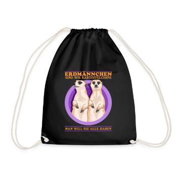 Meerkats are like meerkats family gift - Drawstring Bag - black - Front