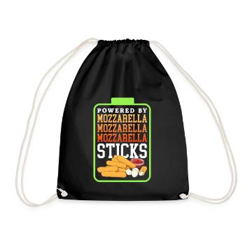Mozzarella Sticks Cheese Lover Gift - Drawstring Bag - black - Front
