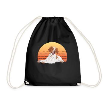 Chiens bretons Breton Pointer cadeau - Sac de sport léger - noir - Devant