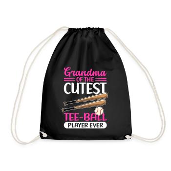 Tee Ball Grandma Tee-Ball T-Ball Teeball Geschenk - Turnbeutel - Schwarz - Vorne