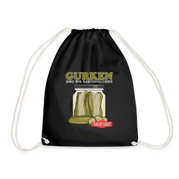 Cornichon de concombre Pickle Kukumer Cadeau de concombre - Sac de sport léger - noir - Devant
