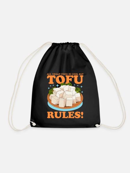 Tofu Bohnenquark Bohnenkäse Vegan Geschenk - Turnbeutel - Schwarz