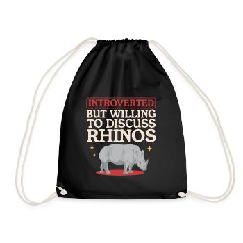 Rhino Rhinos Rhinoceros Gift - Drawstring Bag - black - Front