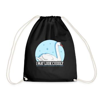 Swan Lover Swans Gift - Drawstring Bag - black - Front