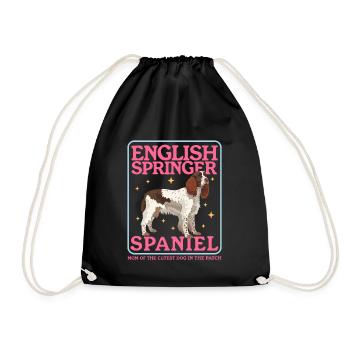 English Springer Spaniel Mom Dog Owner Gift - Drawstring Bag - black - Front