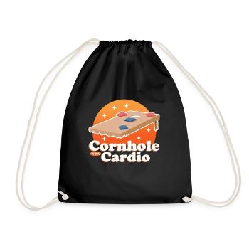 Joueur de cornhole | Cadeau de trou borgne de pouf - Sac de sport léger - noir - Devant