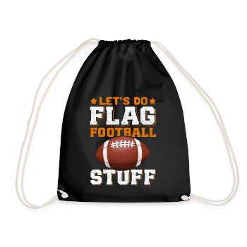 Flag Football Player Footballer Gift - Drawstring Bag - black - Front