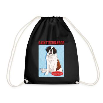 Bernhardiner Hunde St. Bernhardshund Geschenk - Turnbeutel - Schwarz - Vorne