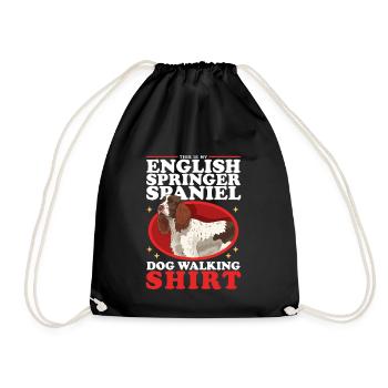 English Springer Spaniel Dog Owner Gift - Drawstring Bag - black - Front