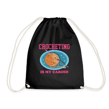 Crochet Crochet Crochet Crochet Fil Cadeau - Sac de sport léger - noir - Devant