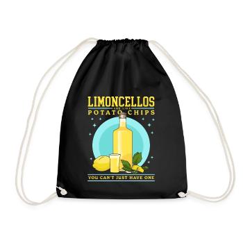 Limoncello Limoncellos | Zitronen Likör Geschenk - Turnbeutel - Schwarz - Vorne