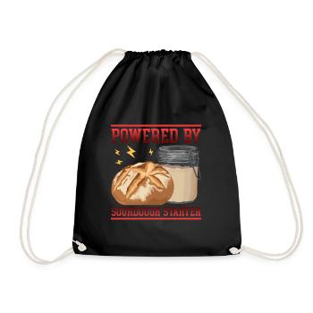 Sourdough Starter | Sourdough Bread Baker Gift - Drawstring Bag - black - Front