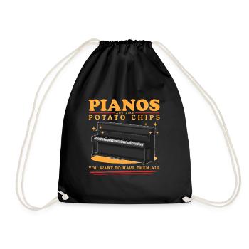 Pianistes avec piano | Piano Player Piano Gift - Sac de sport léger - noir - Devant