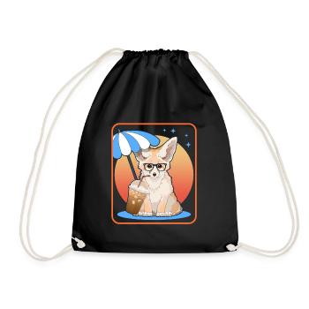 Fennec Renards du désert Renard Cadeaux - Sac de sport léger - noir - Devant