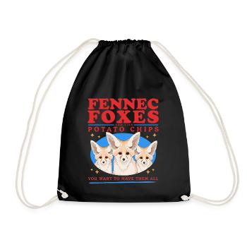 Fennec Renards du désert Renards Cadeaux - Sac de sport léger - noir - Devant