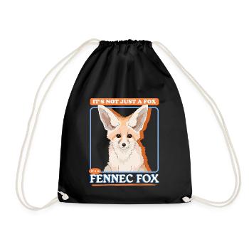 Fennek Fuchs | süße Wüstenfüchse Geschenke - Turnbeutel - Schwarz - Vorne