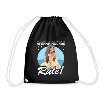 Cadeau de propriétaire de chien lévrier afghan - Sac de sport léger - noir - Devant
